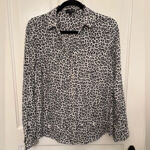 The Limited Black White Leopard Print women’s Blouse S